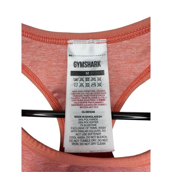 Gymshark Pink Ombré Razorback Athletic Fitted Sports Bra - Picture 3 of 5